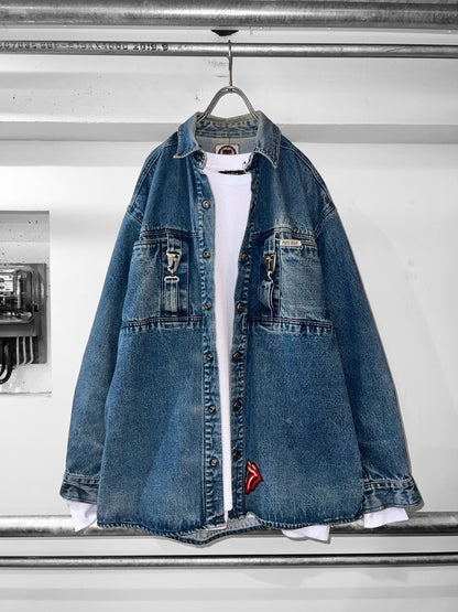 90s Pure Gear Heavyweight Gimmick Denim Shirt Jacket