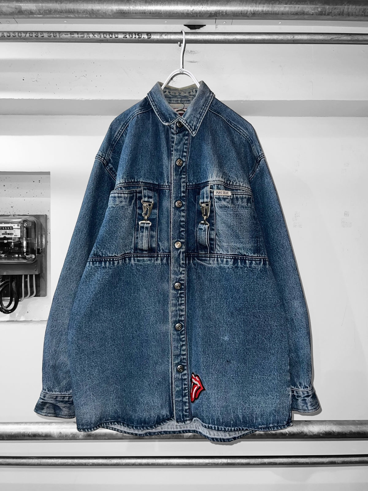 90s Pure Gear Heavyweight Gimmick Denim Shirt Jacket