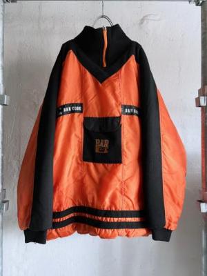 Bar Code Big Silhouette Pullover Padding Jacket