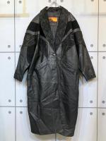 Vintage Design Leather Long Coat