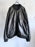vintage Euro Loose fit Leather Zip-Up Jacket