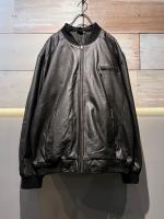 vintage Loose fit Leather Zip-Up Jacket