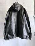 old Leather Hooded Zip-up Jacket