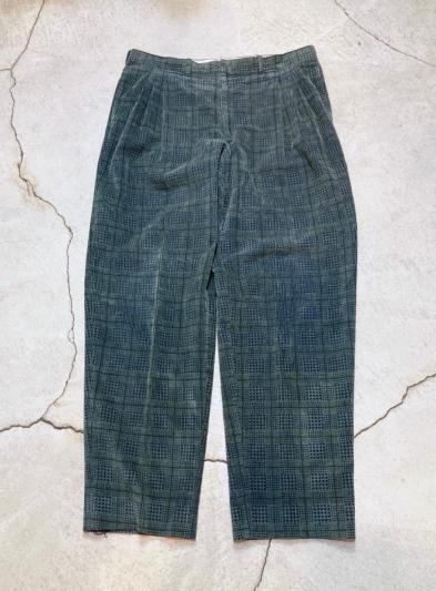 Old Check Couduroy Wide Pants