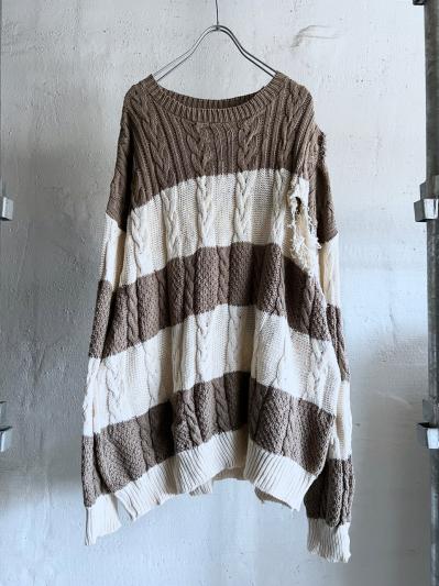 vintage Torn Knit Border Sweater